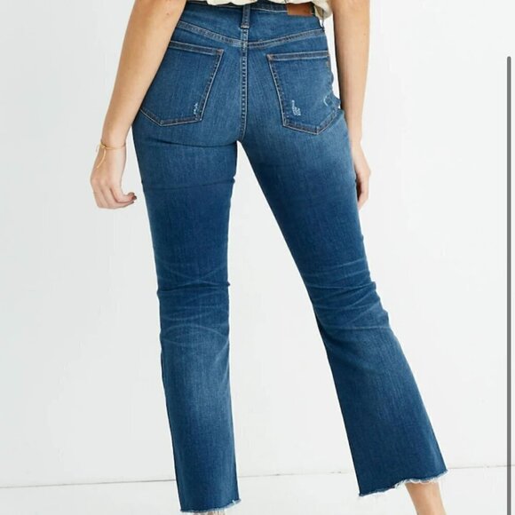Madewell Cali Demi-Boot Jeans 25 in Preston Wash: Raw-Hem Edition Cropped Ankle - Picture 3 of 15